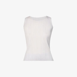 Pleats Please Issey Miyake: Серый топ 