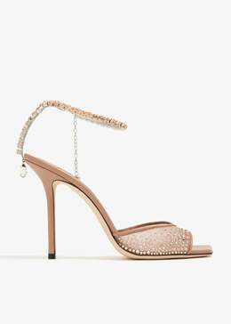 Jimmy Choo: Бежевые сандалии  Saeda 100