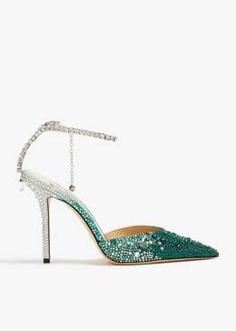 Jimmy Choo: Зелёные туфли  Saeda 100