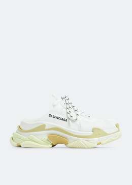 Balenciaga: Белые сабо  Triple S