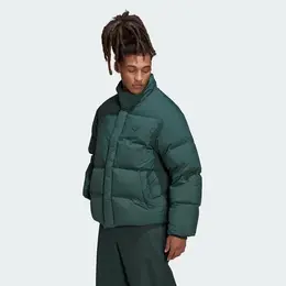adidas: Зелёный пуховик 