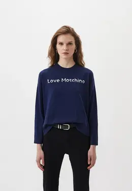 Love Moschino: Синий свитер 