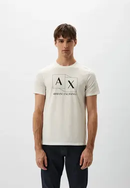 Armani Exchange: Белая футболка 