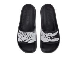 Lacoste: Чёрные шлёпанцы Croco