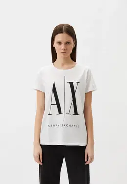 Armani Exchange: Белая футболка 