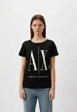 Armani Exchange: Чёрная футболка 