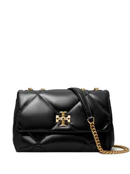 Tory Burch: Чёрная сумка через плечо Double T