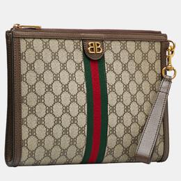 Gucci: Бежевый клатч Ophidia