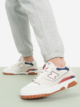 New Balance: Белые кеды 550