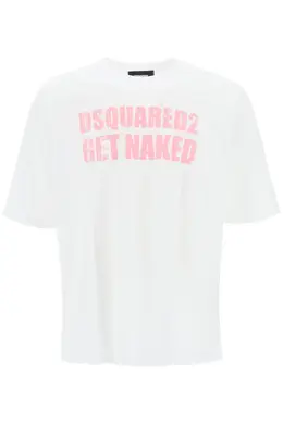 Dsquared2: Белая футболка  Skater