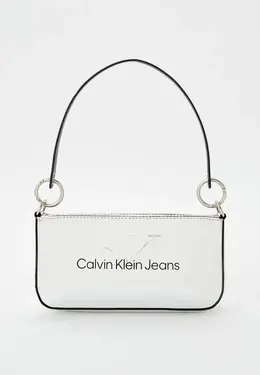 Calvin Klein Jeans: Серебристая сумка