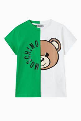 Moschino: Хлопковая футболка Teddy Bear