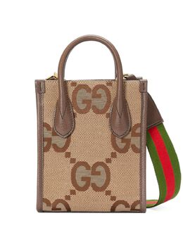 Gucci: Коричневая сумка-шоппер  GG