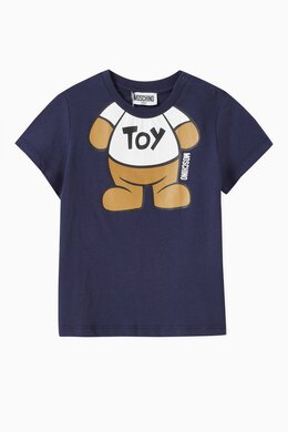 Moschino: Хлопковая футболка Teddy Bear