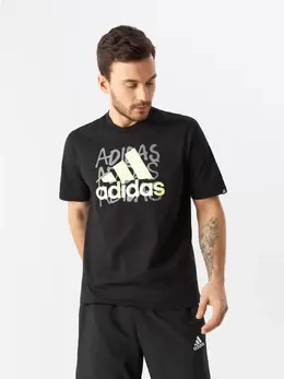 Adidas: Чёрная футболка 