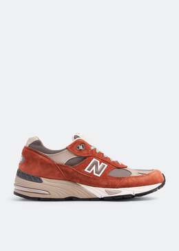 New Balance: Коричневые кроссовки  991