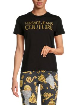 Versace: Чёрная футболка 