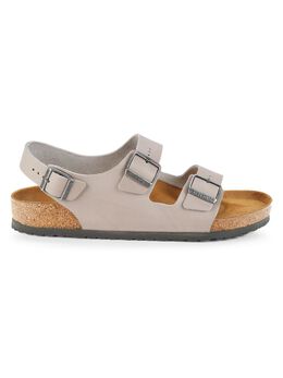 Birkenstock: Серые сандалии Milano