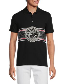 Versace: Чёрное поло  Medusa