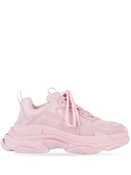 Balenciaga: Светлые кроссовки Triple S