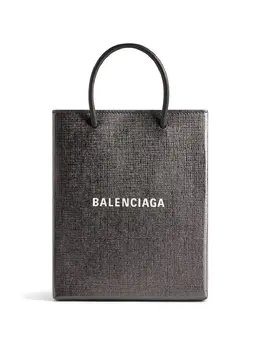 Balenciaga: Сумка-шоппер с принтом 