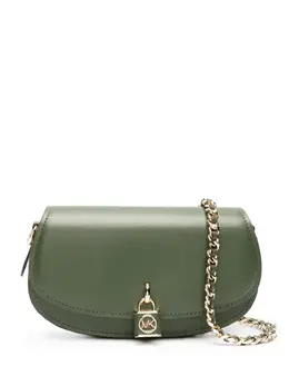 Michael Michael Kors: Зелёная сумка через плечо 