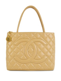 CHANEL Pre-Owned: Бежевая сумка-шоппер 