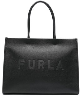 Furla: Чёрная сумка-шоппер  Opportunity