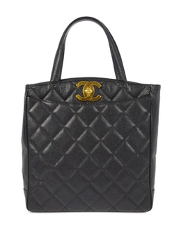 CHANEL Pre-Owned: Чёрная сумка-шоппер 