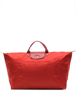 Longchamp: Зелёная сумка-шоппер  Le Pliage Green