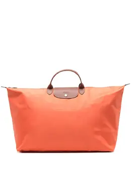 Longchamp: Оранжевая сумка-шоппер  Le Pliage Original