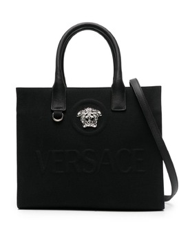 Versace: Чёрная сумка-шоппер  La Medusa