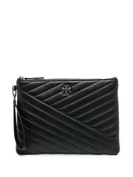 Tory Burch: Чёрный клатч  Kira Chevron