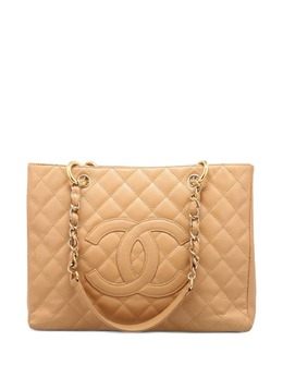 CHANEL Pre-Owned: Бежевая сумка-шоппер 