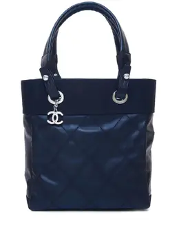 CHANEL Pre-Owned: Чёрная сумка-шоппер 