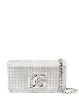 Dolce & Gabbana: Серебристый клатч  Crystal