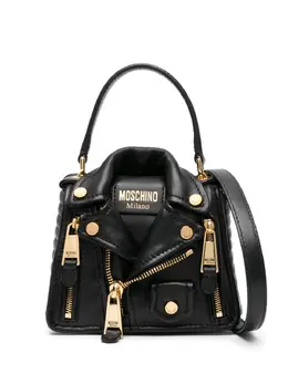 Moschino: Чёрная сумка-шоппер  Biker