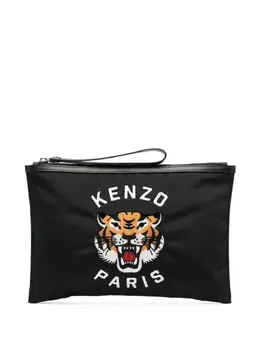 Kenzo: Чёрный клатч  Tiger Head