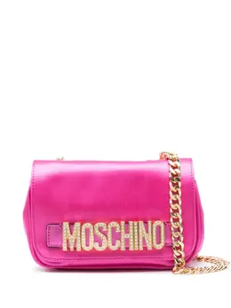 Moschino: Розовая сумка через плечо 