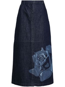 Kenzo: Юбка с растительным принтом 