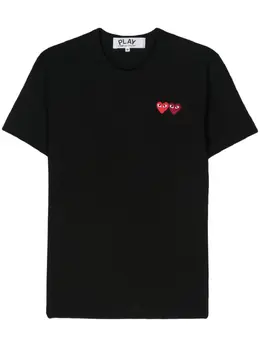 Comme Des Garçons Play: Чёрная футболка  Double Heart