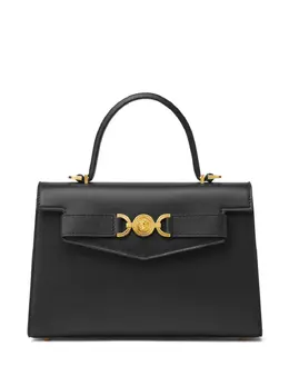 Versace: Чёрная сумка-шоппер 
