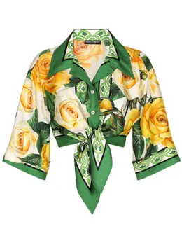 Dolce & Gabbana: Рубашка  Rose с принтом