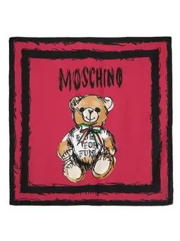 Moschino: Шарф  Teddy Bear с принтом