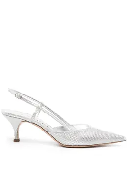 Casadei: Серебристые туфли 