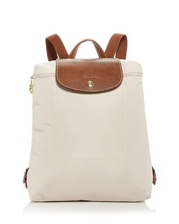 Longchamp: Белый рюкзак  Le Pliage Original