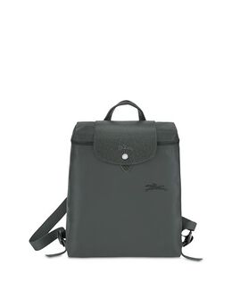 Longchamp: Зелёный рюкзак  Le Pliage