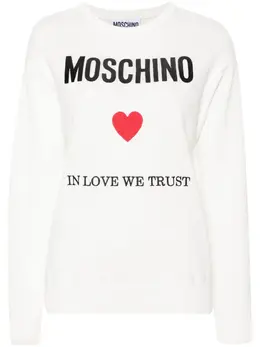 Moschino: Белый свитер 