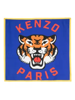 Kenzo: Голубой шарф  Tiger