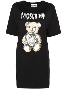 Moschino: Платье  Teddy Bear с принтом